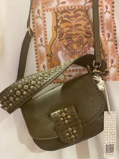 Biba Cody Military Green Leather Handbag