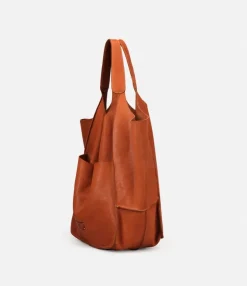 Biba Homer Leather Shopper Bag Tan