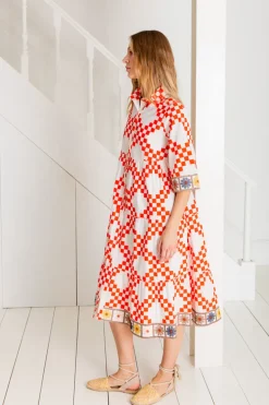 Bonté Koko Embroidered Trim Dress Poppy Red