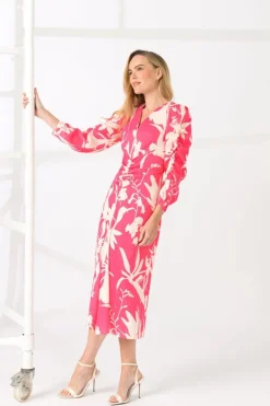 Caroline Kilkenny Alfie Dress Pink Leaf