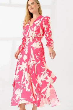 Caroline Kilkenny Blaze Dress Pink Leaf