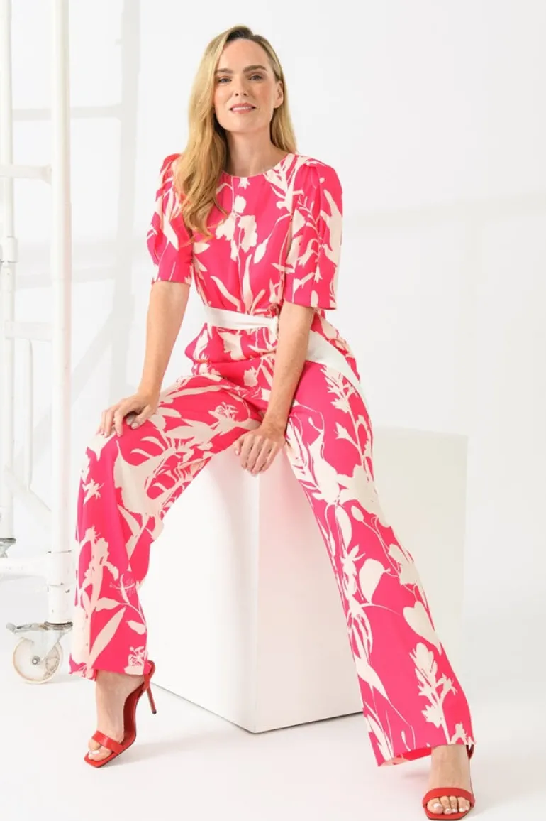 Caroline Kilkenny Danny Jumpsuit Pink Leaf