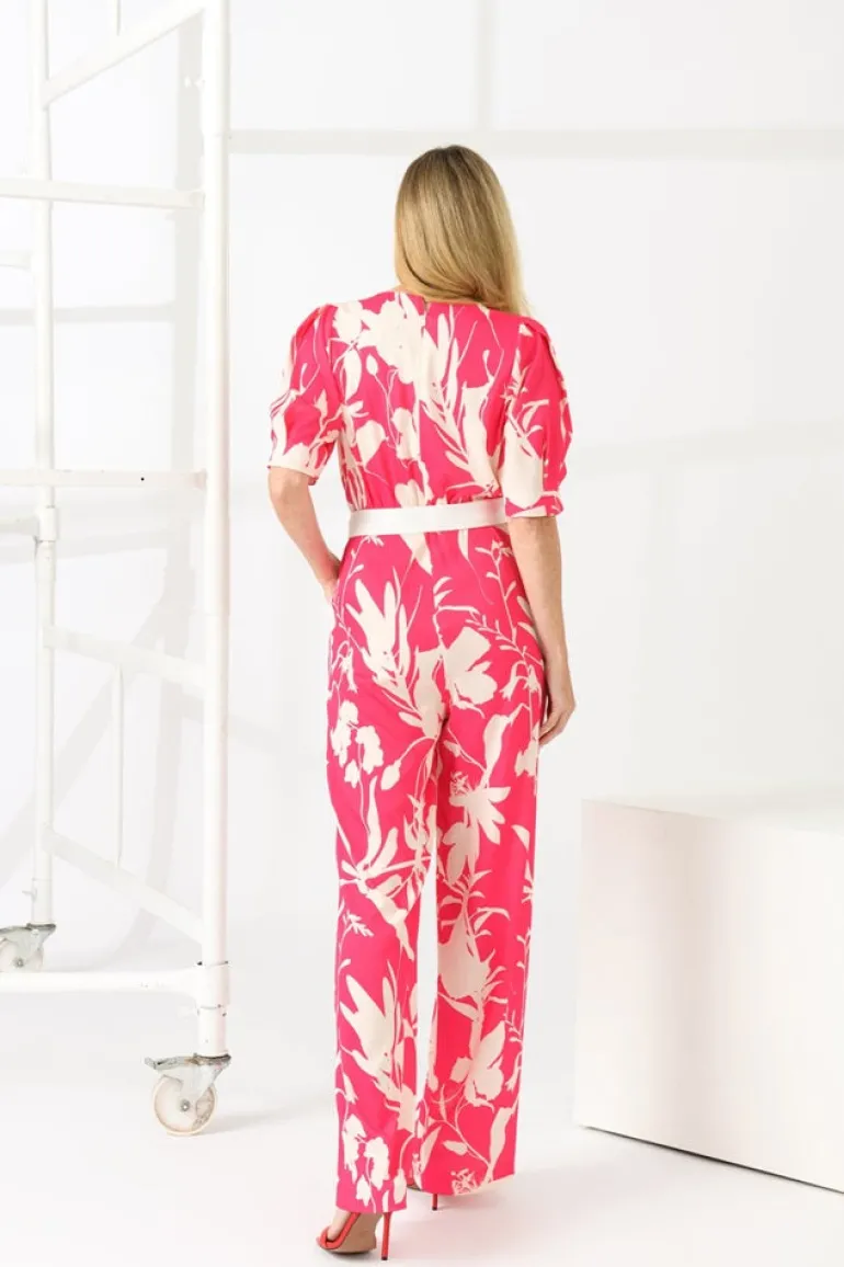 Caroline Kilkenny Danny Jumpsuit Pink Leaf