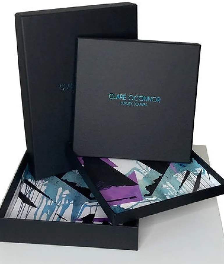 Clare OConnor Abstract Print Silk Scarf