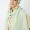 Codello Ribbed Knit Soft Wool Blend Scarf Turquoise