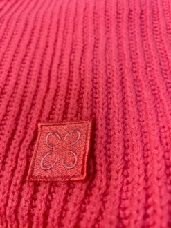 Codello Ribbed Knit Soft Wool Blend Scarf Pink