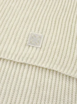 Codello Ribbed Knit Soft Wool Blend Scarf White
