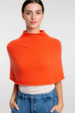 Ekotree Cashmere Half Poncho Orange