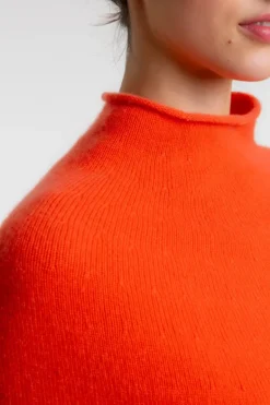 Ekotree Cashmere Half Poncho Orange