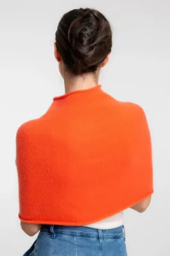 Ekotree Cashmere Half Poncho Orange