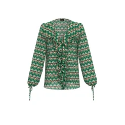 Emme Glassa Blouse Green Geo Print