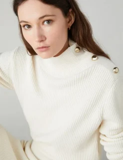 Emme Jeff Knit High Neck Sweater Off-white