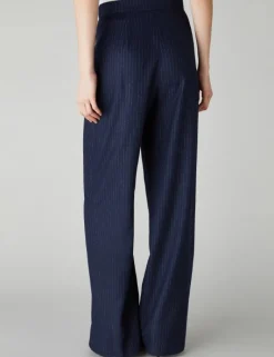 Emme Torre2 Trouser Navy Pinstripes