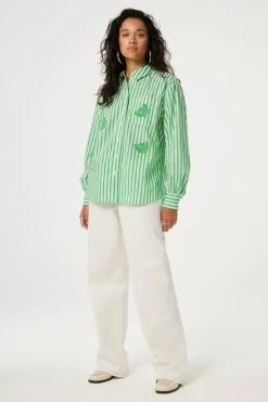 Fabienne Chapot Alex Striped Shirt Warm White/Green