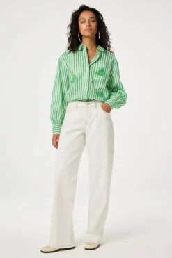 Fabienne Chapot Alex Striped Shirt Warm White/Green