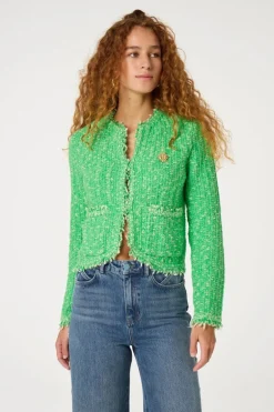 Fabienne Chapot Joshua Tweed Cardigan Green Apple