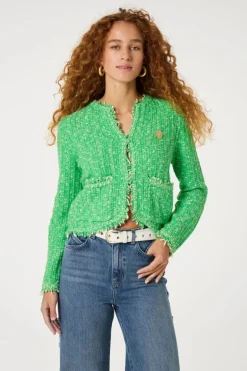 Fabienne Chapot Joshua Tweed Cardigan Green Apple