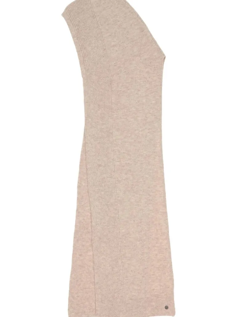 Fraas Ribbed Knitted Wool Hooded Blend Scarf Cashew