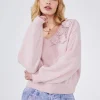 Hayley Menzies Alma Alpaca Crochet Flower Jumper Pink