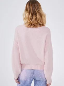Hayley Menzies Alma Alpaca Crochet Flower Jumper Pink