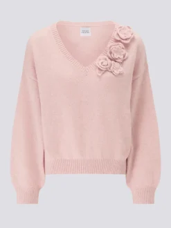 Hayley Menzies Alma Alpaca Crochet Flower Jumper Pink