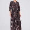 Hayley Menzies Esmeralda Maxi Shirt Dress Black Multi