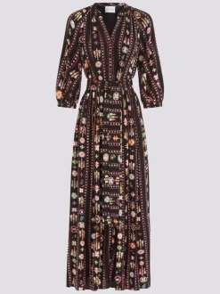 Hayley Menzies Esmeralda Maxi Shirt Dress Black Multi