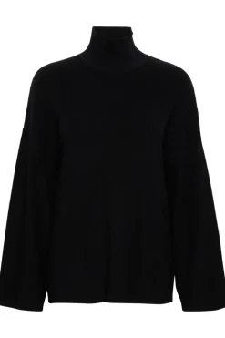 InWear Gitte Rib Knit High Neck Pullover Black