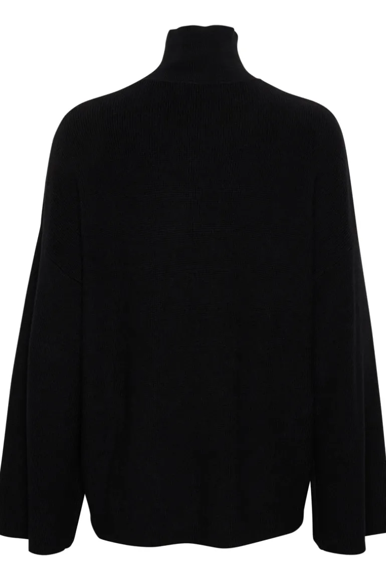 InWear Gitte Rib Knit High Neck Pullover Black