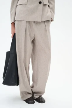 InWear Wei Pleated Trousers Light Grey Melange