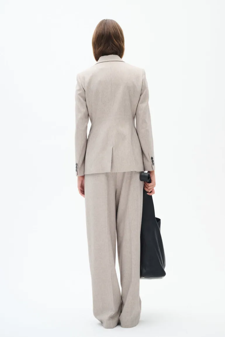 InWear Wei Pleated Trousers Light Grey Melange
