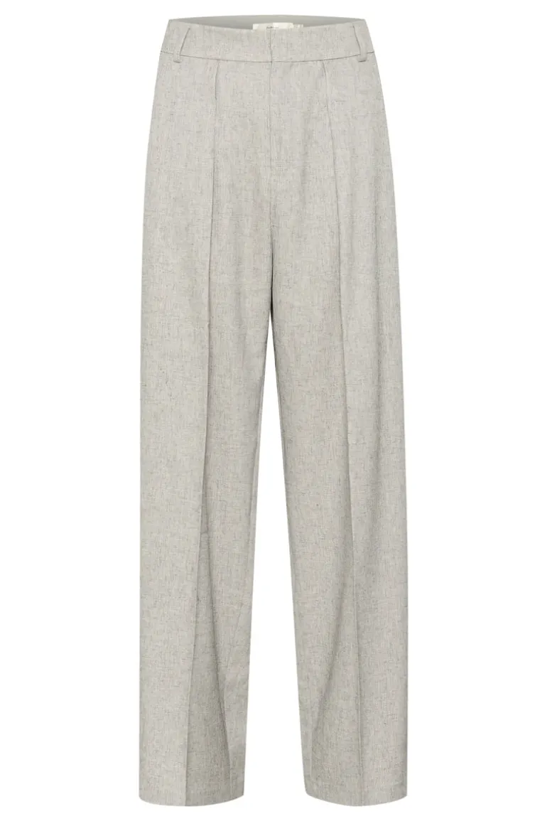 InWear Wei Pleated Trousers Light Grey Melange
