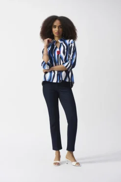 Joseph Ribkoff Abstract Print Top Vanilla Multi