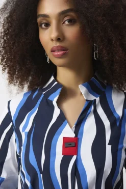 Joseph Ribkoff Abstract Print Top Vanilla Multi