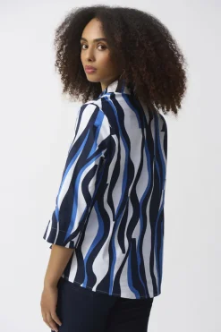 Joseph Ribkoff Abstract Print Top Vanilla Multi