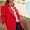 Joseph Ribkoff Boucle Fitted Blazer Radiant Red