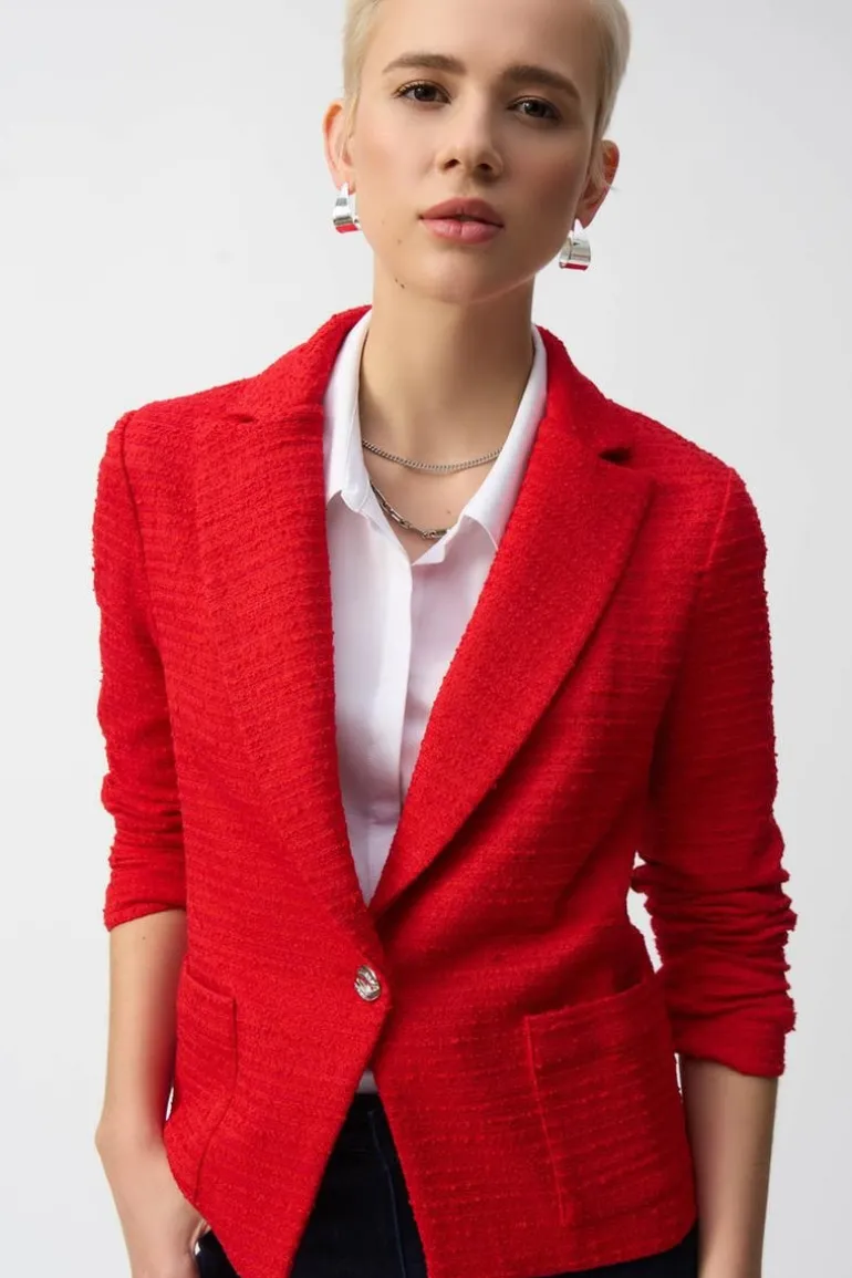 Joseph Ribkoff Boucle Fitted Blazer Radiant Red