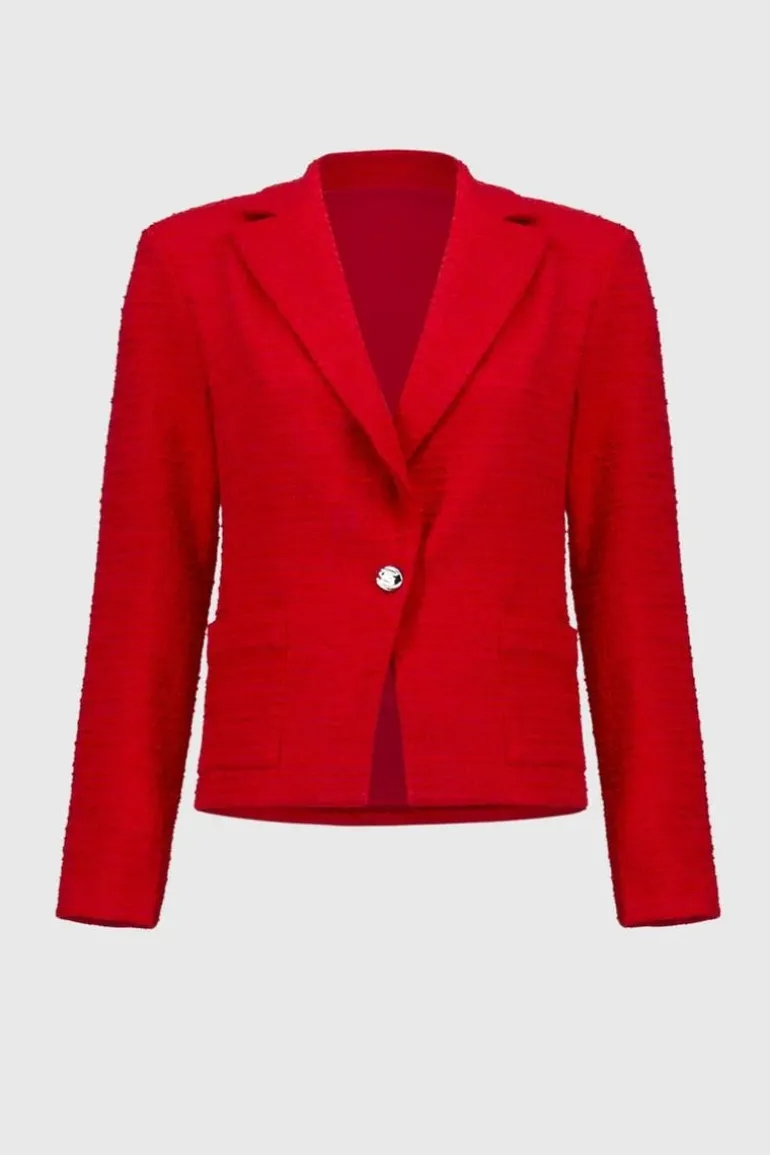 Joseph Ribkoff Boucle Fitted Blazer Radiant Red