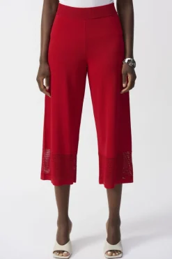 Joseph Ribkoff Cropped Wide Leg Trouser Radiant Red