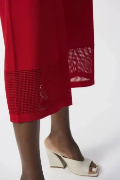 Joseph Ribkoff Cropped Wide Leg Trouser Radiant Red