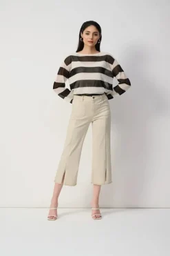 Joseph Ribkoff Culotte Jeans With Embellished Front Moonstone