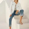 Joseph Ribkoff Embroidered Denim Jeans Vintage Blue