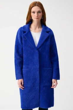 Joseph Ribkoff Faux Fur Coat Royal Sapphire