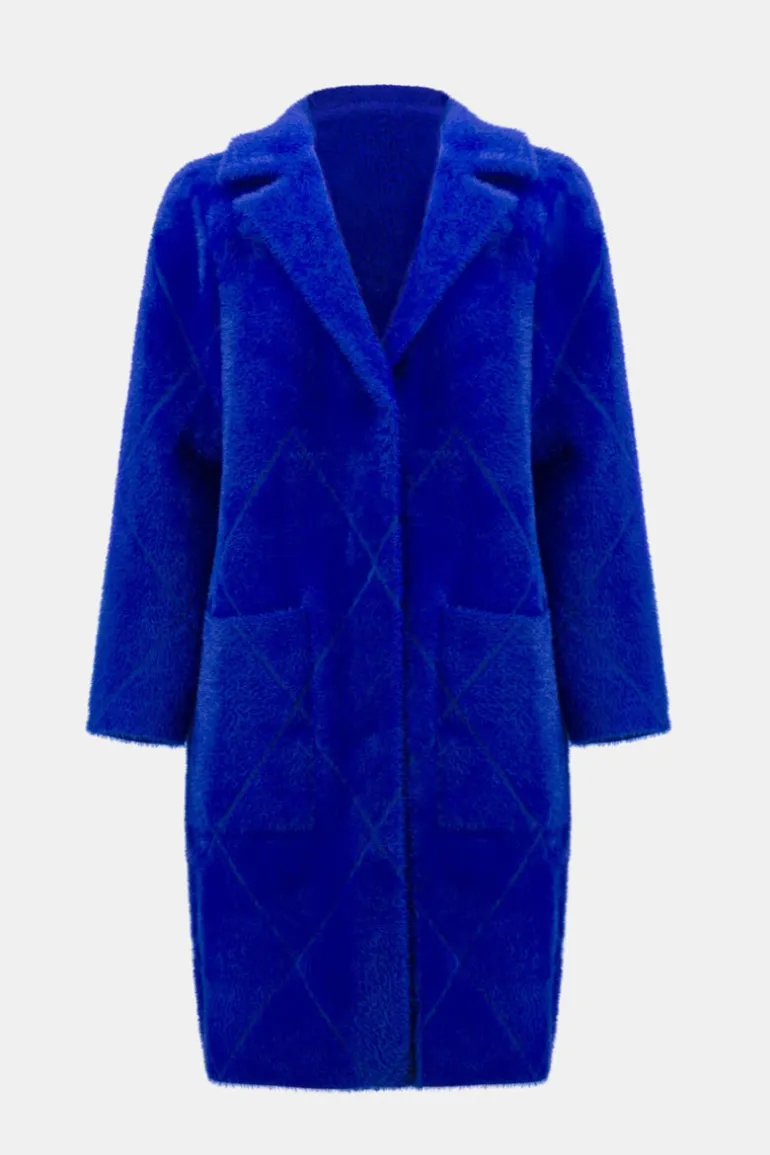 Joseph Ribkoff Faux Fur Coat Royal Sapphire
