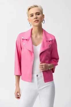 Joseph Ribkoff Faux Suede Jacket Bubble Gum