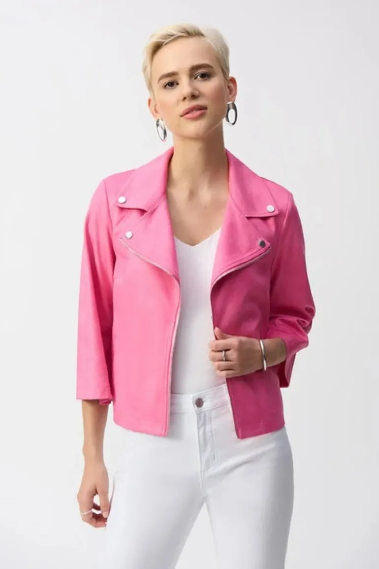 Joseph Ribkoff Faux Suede Jacket Bubble Gum