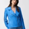 Joseph Ribkoff Faux Suede Jacket Coastal Blue