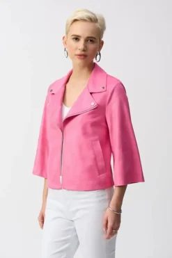 Joseph Ribkoff Faux Suede Jacket Bubble Gum