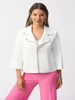Joseph Ribkoff Faux Suede Jacket Vanilla