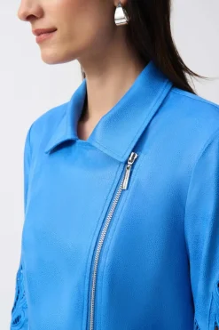 Joseph Ribkoff Faux Suede Jacket Coastal Blue